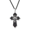 Steel Triple layer Cross Gothic Pendant