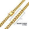 6mm 18K Gold IP Miami Cuban Chain Necklace