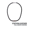 Black Cowhide Leather Necklace