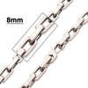 8mm Polished Steel Paperclip Chain Heavy Link Necklace