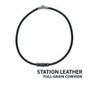 Black Cowhide Leather Braided Necklace