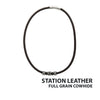 Brown Cowhide Leather Braided Necklace