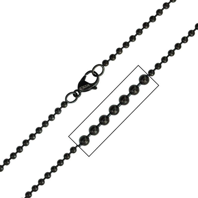 3mm Black IP Polished Ball Chain