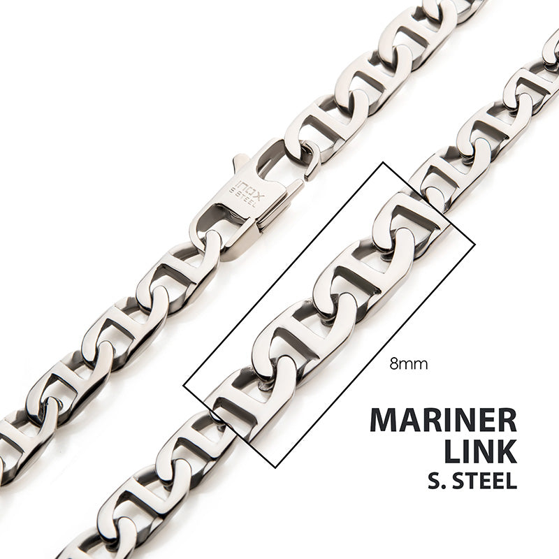 8mm Steel Mariner Link Chain Necklace