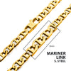 8mm 18K Gold IP Mariner Link Chain Necklace