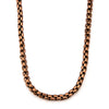 Rose Gold IP Round Box Chain Necklace