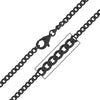 Steel Black IP Flat Curb Polished ChainWill Fit Most Pendant