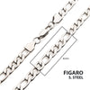 4mm Steel Figaro Chain Necklace