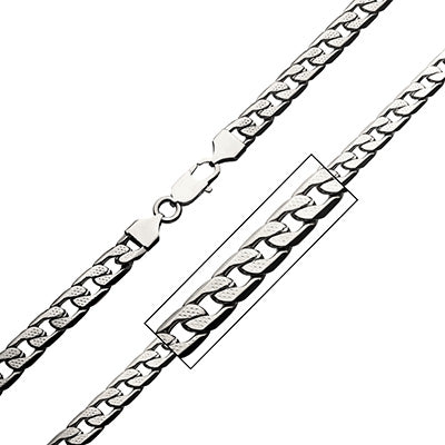 Steel 7.5mm Figaro Chain Necklace