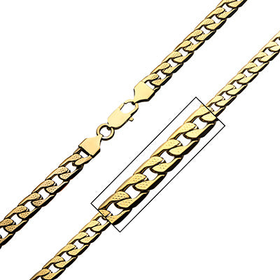 Steel & Gold IP 7.5mm Figaro Chain Necklace