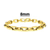 8mm Polished 18K Gold IP Steel Paperclip Chain Bracelet