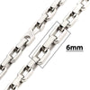 6mm Polished Steel Paperclip Chain Necklace