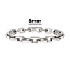 8mm Polished Steel Paperclip Chain Bracelet