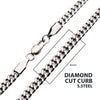 4mm Steel Diamond Cut Curb Chain Necklace