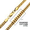 4mm 18K Gold IP Diamond Cut Curb Chain Necklace