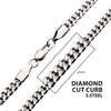 6mm Steel Diamond Cut Curb Chain Necklace