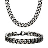 8mm Black IP Curb Chain Set