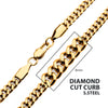 8mm 18K Gold IP Diamond Cut Curb Chain Necklace
