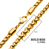 4mm 18K Gold IP Bold Box Chain Necklace