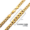 6mm 18K Gold IP Classic Curb Chain Necklace