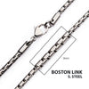 3mm Steel Boston Link Chain Necklace