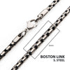 3mm Oxidized Steel Boston Link Chain Necklace