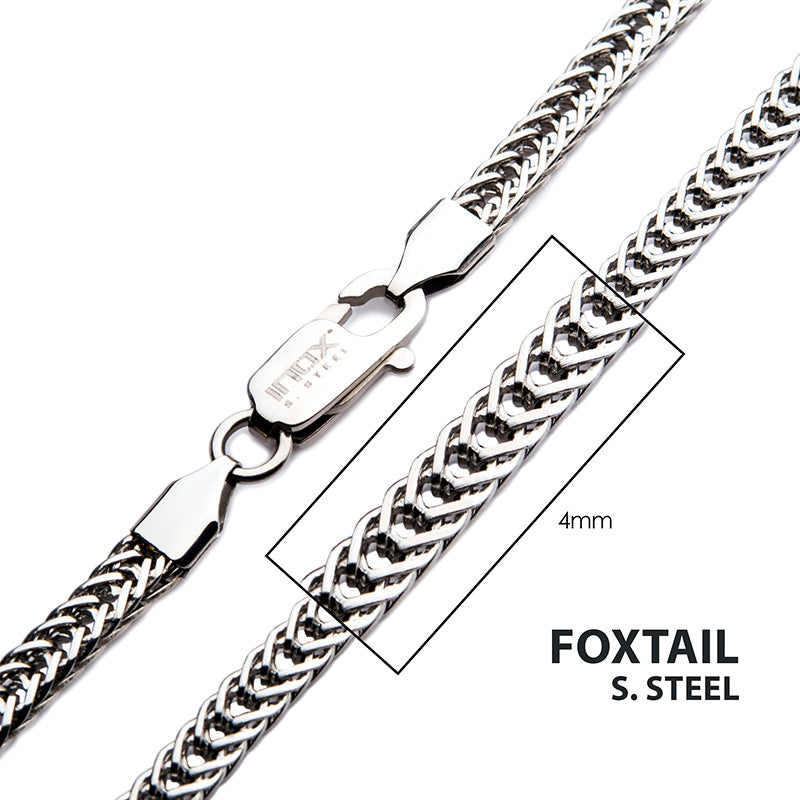 4mm Steel Foxtail Chain Necklace