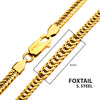 4mm 18K Gold IP Foxtail Chain Necklace
