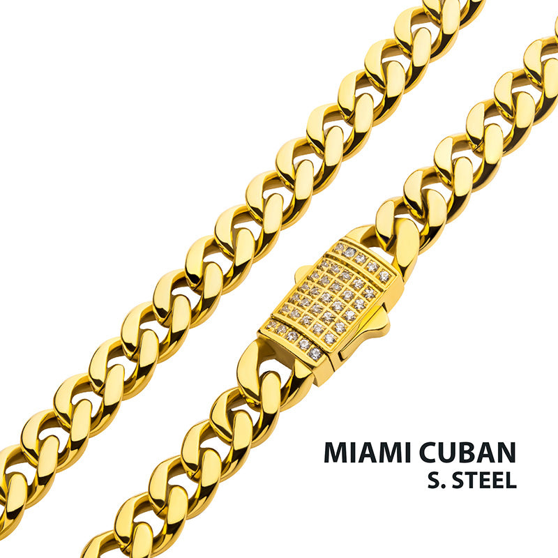 6mm 18K Gold IP Miami Cuban Chain Necklace
