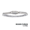 6mm Steel Miami Cuban Chain Bracelet