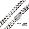 8mm Steel Miami Cuban Chain Necklace