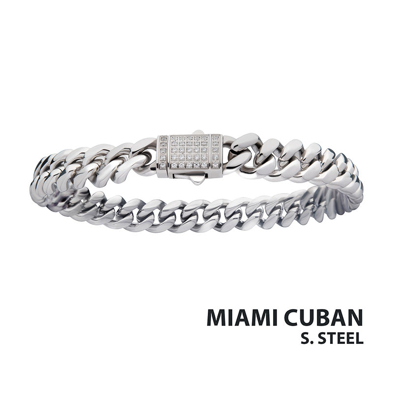 8mm Steel Miami Cuban Chain Bracelet