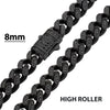 8mm Black IP Steel Miami Cuban Chain Necklace