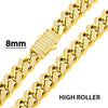 8mm 18K Gold IP Steel Miami Cuban Chain Necklace