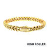 8mm 18K Gold IP Steel Miami Cuban Chain Bracelet