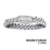 12mm Steel Miami Cuban Chain Bracelet