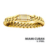 12mm 18K Gold IP Miami Cuban Chain Bracelet