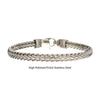 Polished Steel Double Diamond Cut Spiga Chain Bracelet