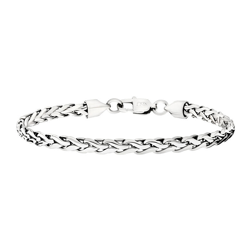 5mm Polished Steel Spiga Chain Bracelet
