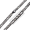 Steel Black IP Diamond Cut Figaro Chain Necklace