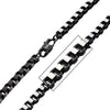 Steel 5.5mm Black IP Round Box Chain Necklace