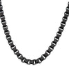 Steel 5.5mm Black IP Round Box Chain Necklace