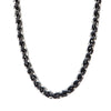 Steel & Black IP Wheat Chain Necklace