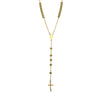 Gold IP Rosary Cross Pendant