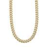 14K Yellow Gold 24 Inch Alternating White Pave Lite Miami Cuban
