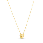 14K Yellow Gold Scribbles Heart Necklace