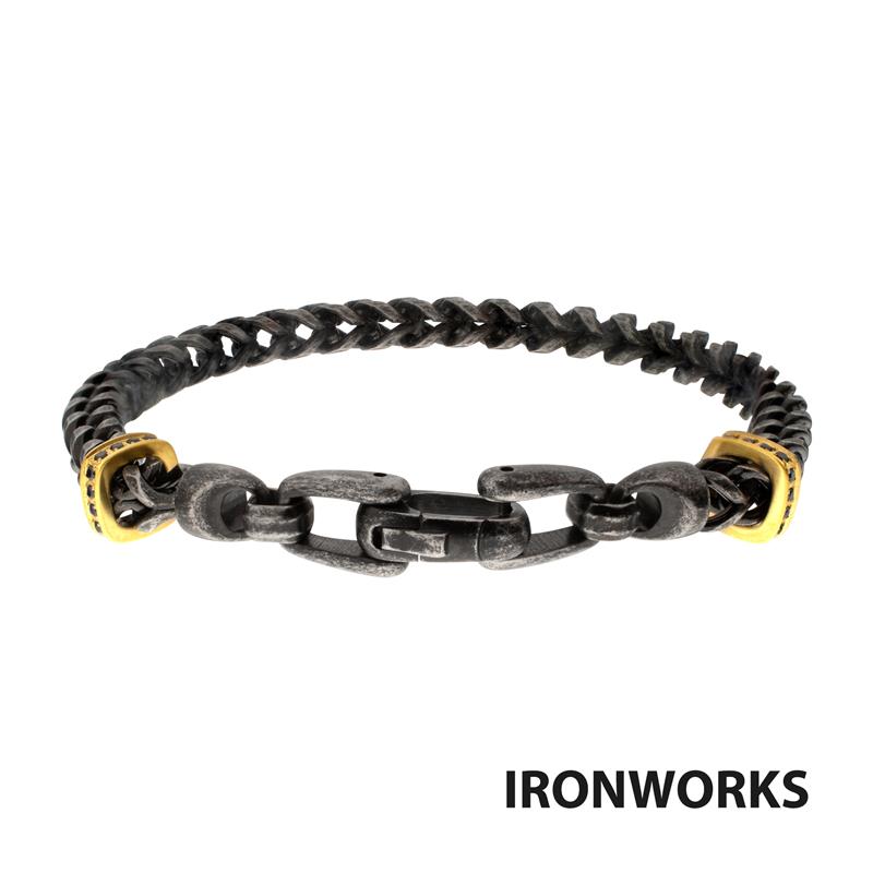 Steel Chevron Franco Chain Bracelet