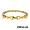 18K Gold IP Steel Chevron Franco Chain Bracelet