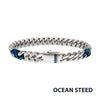 OCEAN STEED Matte Steel Beveled Cuban Bracelet