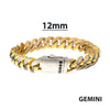 12mm 18K Gold IP Steel Cuban Chain Bracelet